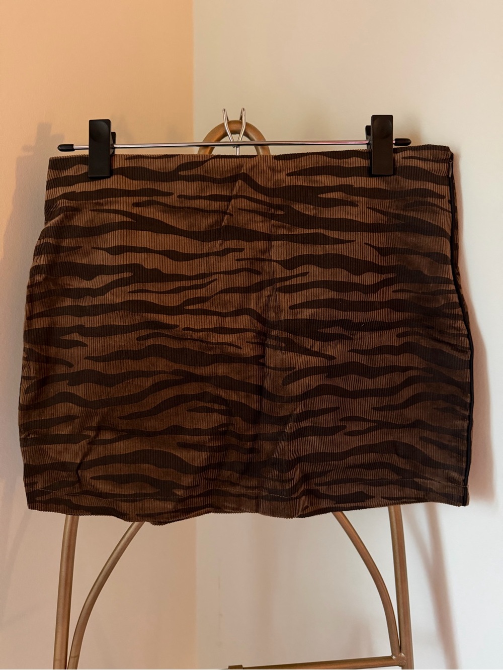 Women’s Brown Zebra Print Mini Skirt